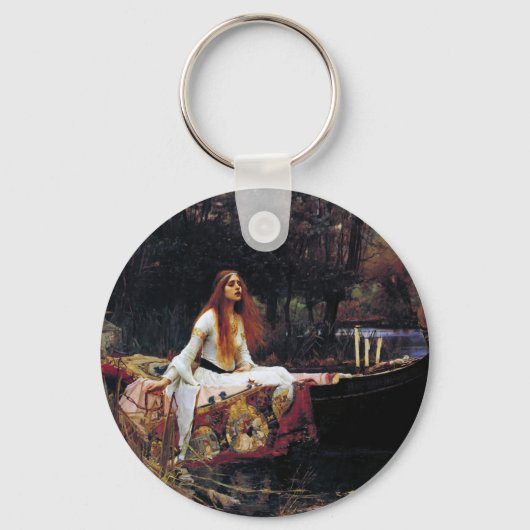 レディーオブシャロットボートJWウォーターハウスロマンティックアート キーホルダー (正面)