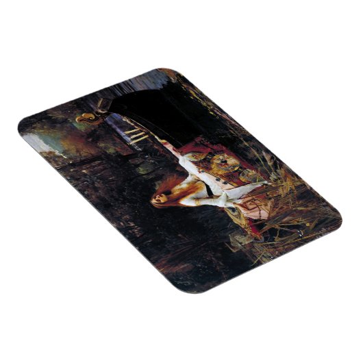 レディーオブシャロットボートJWウォーターハウスロマンティックアート マグネット (右側)
