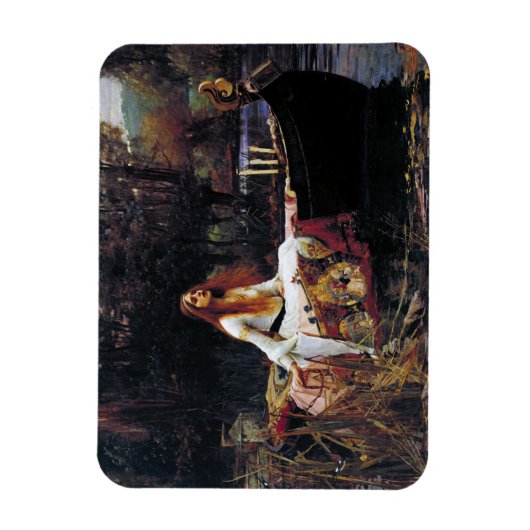 レディーオブシャロットボートJWウォーターハウスロマンティックアート マグネット (縦)