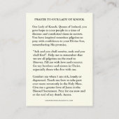 レディーオブノックヴァージンメアリー祈りの言葉フローラ エンクロージャーカード (裏面)