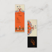 レディーオレンジファッション衣装デザイナーのメイクアップアーティスト スキニー名刺 (正面/裏面)