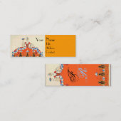 レディーオレンジファッション衣装デザイナーのメイクアップアーティスト スキニー名刺 (正面/裏面)