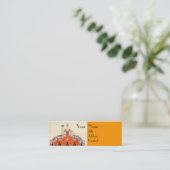 レディーオレンジファッション衣装デザイナーのメイクアップアーティスト スキニー名刺 (スタンド正面)