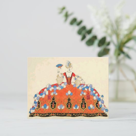 レディーオレンジファッション衣装デザイナーのメイクアップアーティスト ポストカード (スタンド正面)