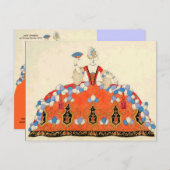 レディーオレンジファッション衣装デザイナーのメイクアップアーティスト ポストカード (正面/裏面)