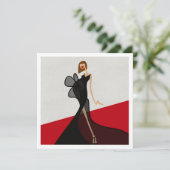 レディーオンレッドカーペットファッションイラストレーション 招待状 (スタンド正面)
