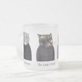 レディーキャッツすりガラスのマグカップ+文字 フロストグラスマグカップ (正面左)