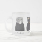 レディーキャッツすりガラスのマグカップ+文字 フロストグラスマグカップ (左)