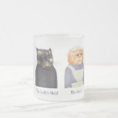 レディーキャッツすりガラスのマグカップ+文字 フロストグラスマグカップ (中央)