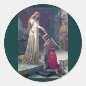 レディークイーンナイトアンティーク絵画ズ ラウンドシール (正面)