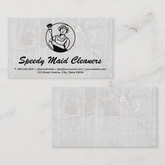 レディークリーナー | 大理石背景 名刺 (正面/裏面)