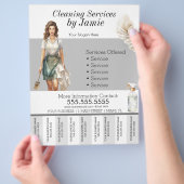 レディークリーニングサービス事業催涙フライヤー チラシ (手)