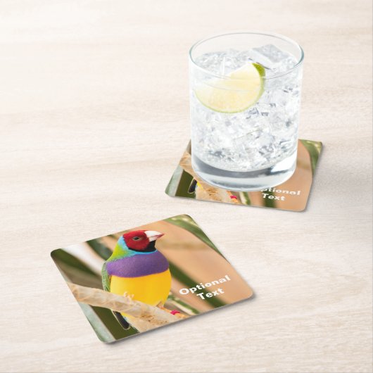 レディーグールディアンフィンチ スクエアペーパーコースター (インサイチュ)