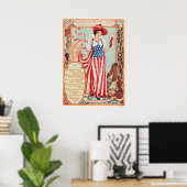 レディーコロンビアプリント&詩内戦、奴隷フリー ポスター (ホームオフィス)