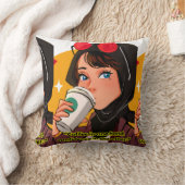 レディーコーヒー引用文 クッション (ブランケット)