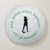 レディーゴルファーかわいいゴルフボールスポーツかわいい ラウンドクッション (正面)