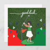 レディーゴルファーにとってゴルフのグリーティングゴルフボールは幸運 (正面/裏面)