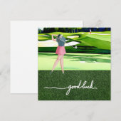 レディーゴルファーにとってゴルフのグリーティングゴルフボールは幸運 (正面/裏面)