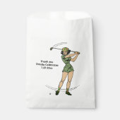 レディーゴルファーのためのウォームアップあなたのテキストのための3行 フェイバーバッグ (正面)