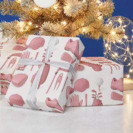 レディーゴルファーのための機器ピンクテーマのゴルフセット ラッピングペーパー