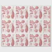 レディーゴルファーのための機器ピンクテーマのゴルフセット ラッピングペーパー (フラット)