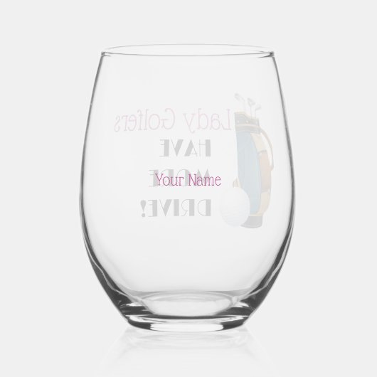 レディーゴルファーはより多くのドライブステムレスワイングラスを持っている ステムなしワイングラス (裏面)