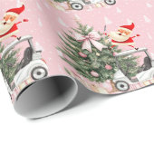 レディーゴルファーをテーマにしたゴルフピンクのクリスマス ラッピングペーパー (ロールコーナー)