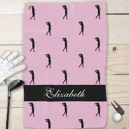 レディーゴルファーエレガントネームおもしろいゴルフラバープロピンク ゴルフタオル