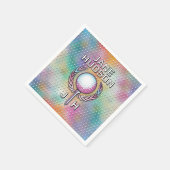 レディーゴルファーカスタムモノグラムデザイン スタンダードカクテルナプキン (角)