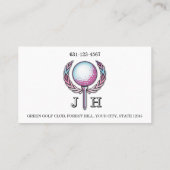レディーゴルファーカスタムモノグラムデザイン 名刺 (裏面)