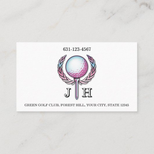 レディーゴルファーカスタムモノグラムデザイン 名刺 (裏面)