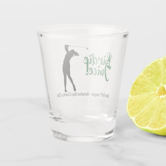 レディーゴルファーバーディショットおめでとうグラス ショットグラス (裏面)