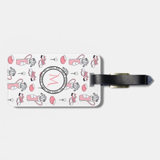 レディーゴルファーパーソナライズされたラゲッジタグ ラゲッジタグ (裏面横)