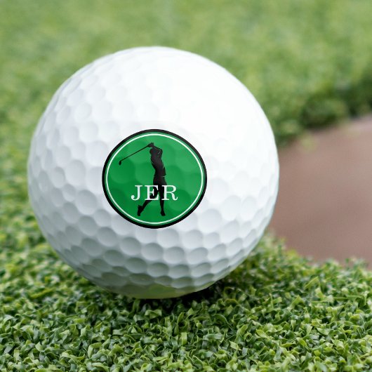 レディーゴルファーモダンスポーツモノグラムグリーンブラックゴー ゴルフボール