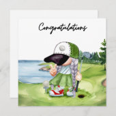 レディーゴルファー用ゴルフおめでたいゴルフカード (正面/裏面)