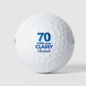 レディーゴルファー贈り物70 - Blue 70th FORE-ever Clasy ゴルフボール (正面)