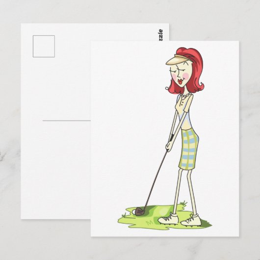 レディーゴルファー ポストカード (正面/裏面)