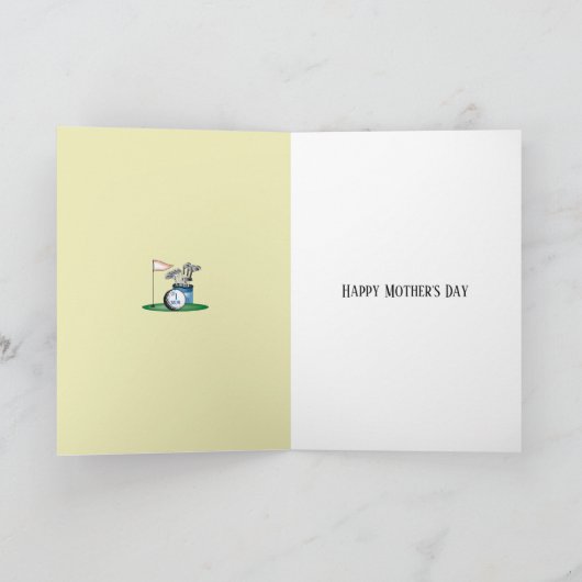 レディーゴルファー – 母の日のグリーティングカード カード (内部)