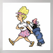 レディーゴルファーTシャツとギフト ポスター (正面)