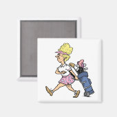 レディーゴルファーTシャツとギフト マグネット (正面/裏面)