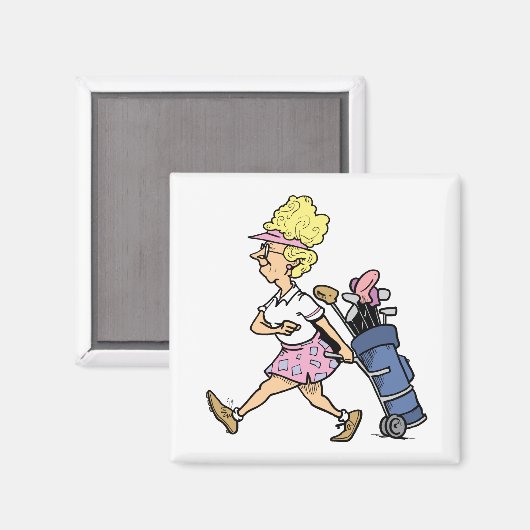 レディーゴルファーTシャツとギフト マグネット (正面/裏面)