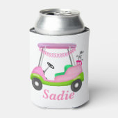 レディーゴルフカート乳癌パーソナライズされた 缶クーラー (缶正面)