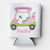 レディーゴルフカート乳癌パーソナライズされた 缶クーラー (正面)