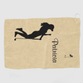 レディーゴルフスポーツデザインレザールック ゴルフタオル (横)