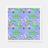 レディーゴルフテーマのハッピーバースデー スタンダードカクテルナプキン (正面)