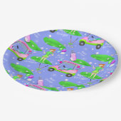 レディーゴルフテーマのハッピーバースデー ペーパープレート (アングル)