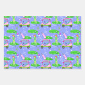 レディーゴルフテーマのハッピーバースデー ラッピングペーパーシート (正面2)