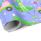 レディーゴルフテーマのハッピーバースデー ラッピングペーパー (ロールコーナー)