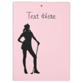 レディーゴルフピンクスポカスタムートのフロントとバック クリップボード (裏面)