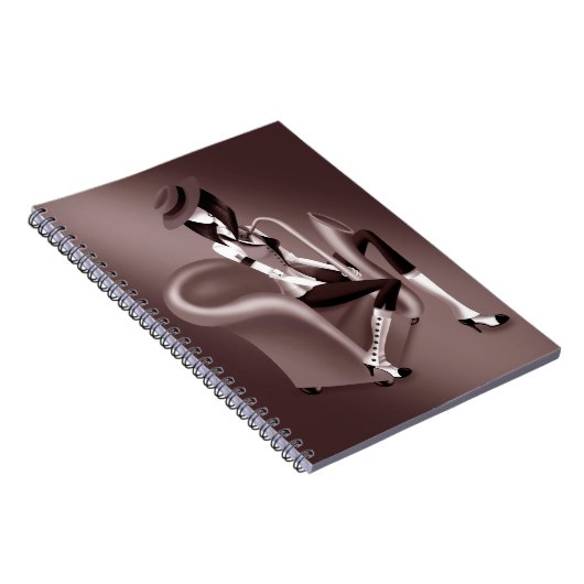 レディーサクソフォニスト – ジャズインスパイアノートブック ノートブック (右側)